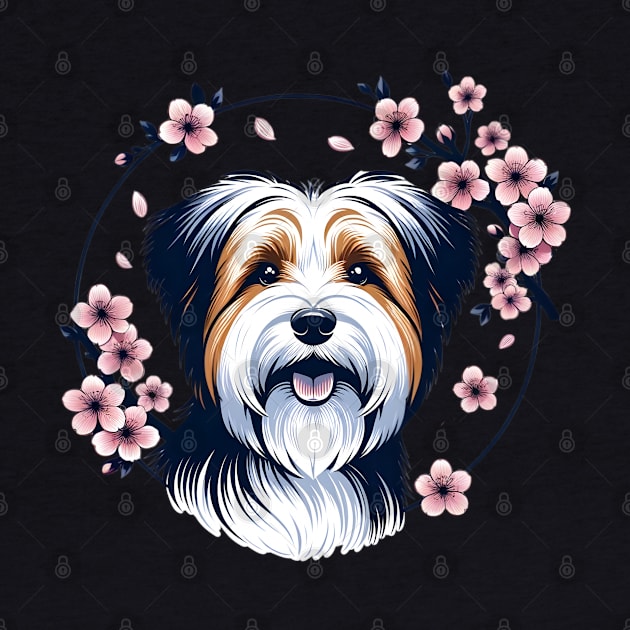 Biewer Terrier Celebrates Spring's Cherry Blossoms Splendor by ArtRUs